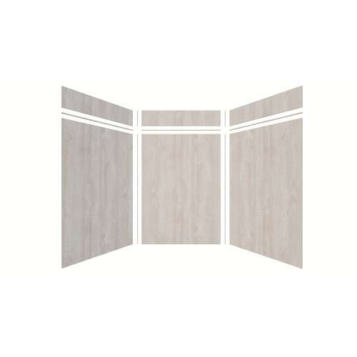 Expressions 60-in x 60-in x 96-in Glue to Wall 3-Piece Shower Kit, Bleached Oak, EWKX60608412-45
