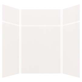 Expressions 60-in x 60-in x 96-in Glue to Wall 3-Piece Shower Kit, White, EWKX60607224-31