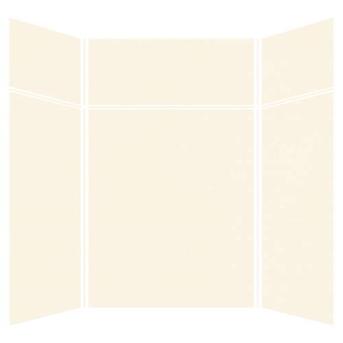 Expressions 60-in x 60-in x 96-in Glue to Wall 3-Piece Shower Kit, Cameo / Biscuit, EWKX60607224-32
