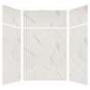 Expressions 60-in x 60-in x 96-in Glue to Wall 3-Piece Shower Kit, Bianca, EWKX60607224-41