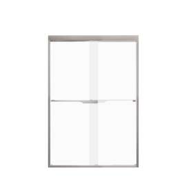 FBPT487008F-J-BN Frederick 45.75-47 in. W x 70 in. H Semi-Frameless Bypass Shower Door in Brushed Stainless with Frosted Glass