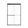 FBPT487608F-T-MB Frederick 45.75-47 in. W x 76 in. H Semi-Frameless Bypass Shower Door in Matte Black with Frosted Glass