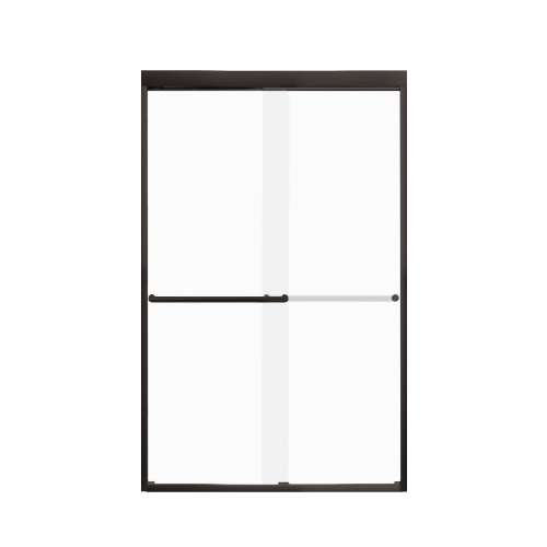 FBPT487608F-T-MB Frederick 45.75-47 in. W x 76 in. H Semi-Frameless Bypass Shower Door in Matte Black with Frosted Glass
