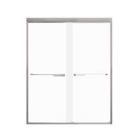 FBPT607608F-J-BN Frederick 57.75-59 in. W x 76 in. H Semi-Frameless Bypass Shower Door in Brushed Stainless with Frosted Glass