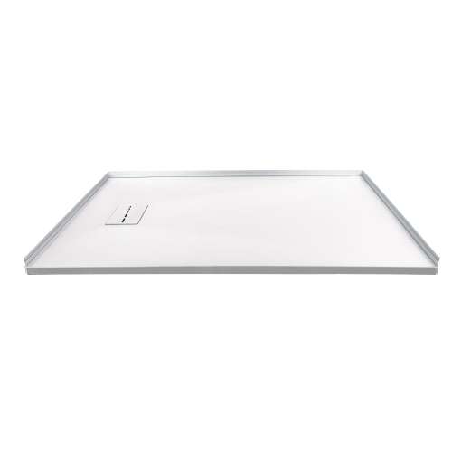 Trimslate  Elite 60-in x 36-in Zero Threshold Tub Replacement Shower Base with End Drain, White, SMFZSE6036-31
