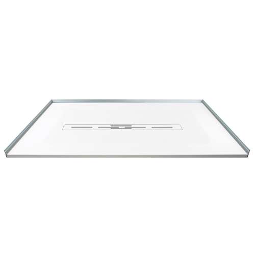 Trimslate  Elite 60-in x 42-in Zero Threshold Shower Base with Center Drain, White, SMFZSE6042C-31