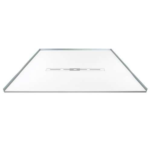 Trimslate  Elite 72-in x 48-in Zero Threshold Shower Base with Center Drain, White, SMFZSE7248C-31