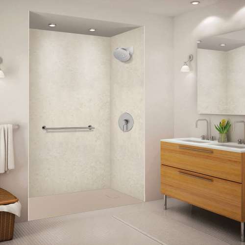 FZSP6036-33 Trimslate Plus 60-in x 36-in Zero Threshold Tub Replacement Shower Base with End Drain, Beach