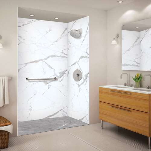 FZSP6036-59 Trimslate Plus 60-in x 36-in Zero Threshold Tub Replacement Shower Base with End Drain, Ashy Grey