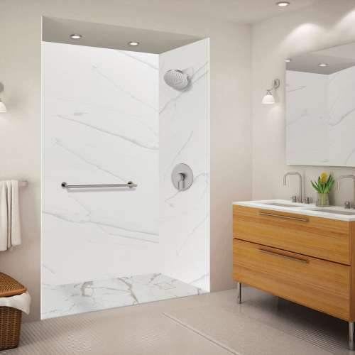 FZSP6036-60 Trimslate Plus 60-in x 36-in Zero Threshold Tub Replacement Shower Base with End Drain, Calcite