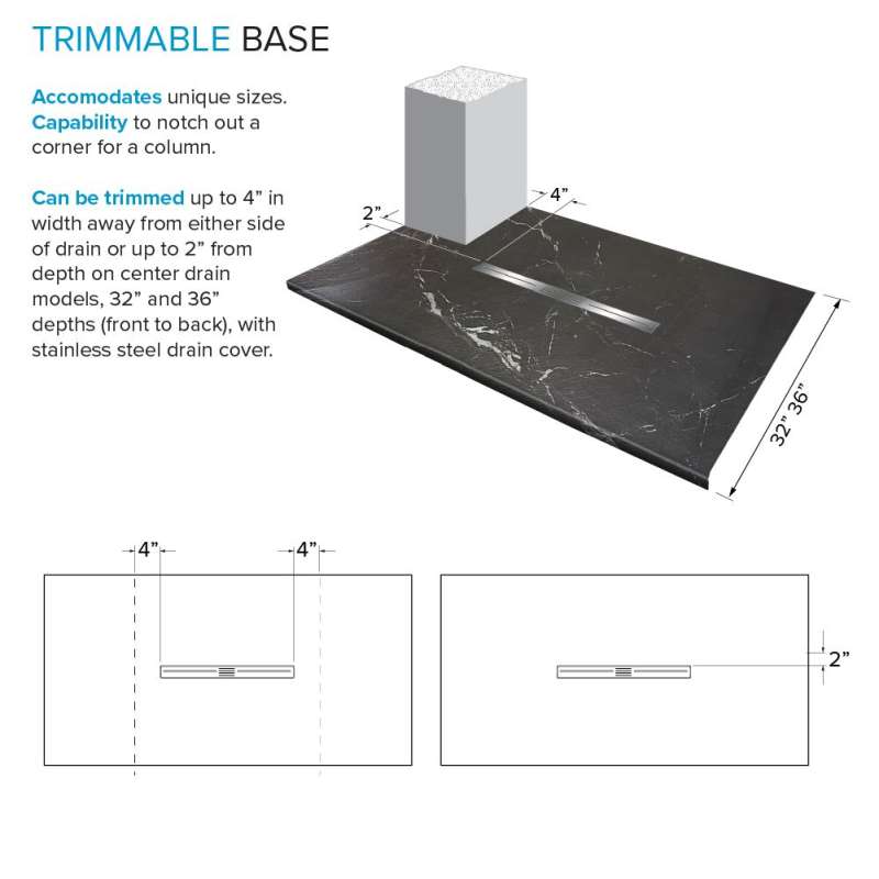 Transolid FZSP6042C-61 Trimslate Plus 60-in x 42-in Zero Threshold