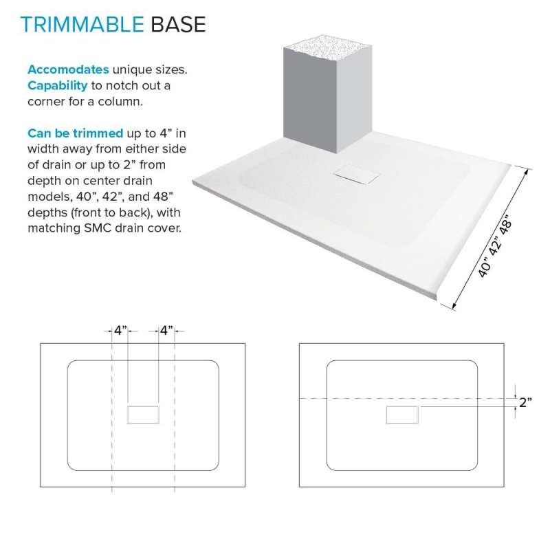 Transolid FZS6040C-31 Trimslate 60-in x 40-in Zero Threshold