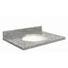 G2519-F4 Nouveau 25-in x 19-in Granite Single Bowl Vanity Top With Eased Edge, Rosselin White