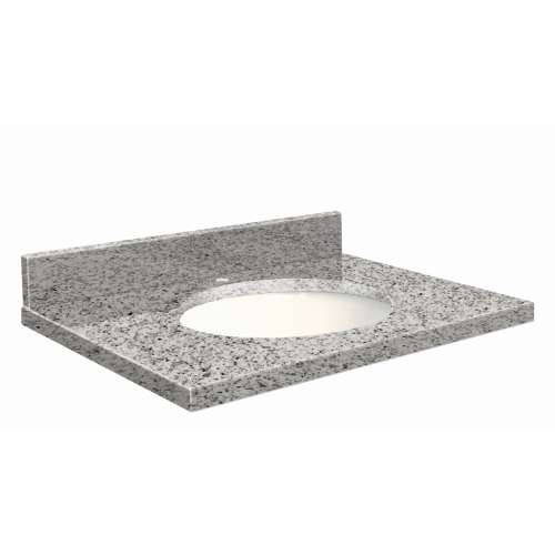 G2519-F4 Nouveau 25-in x 19-in Granite Single Bowl Vanity Top With Eased Edge, Rosselin White