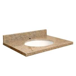 G2522-E1 Nouveau 25-in x 22-in Granite Single Bowl Vanity Top With Eased Edge, Gaillo Veneziano