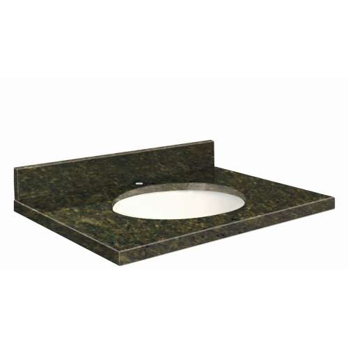 G2522-E3 Nouveau 25-in x 22-in Granite Single Bowl Vanity Top With Eased Edge, Uba Verde