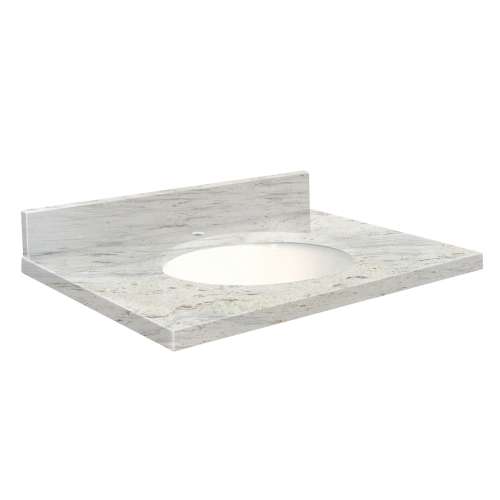 G2522-F7 Nouveau 25-in x 22-in Granite Single Bowl Vanity Top With Eased Edge, River White
