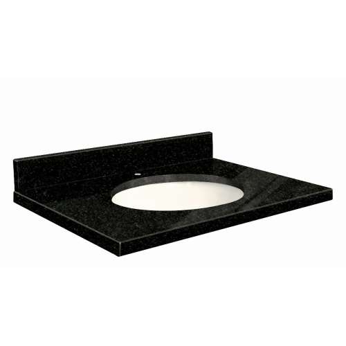 G3119-F5 Nouveau 31-in x 19-in Granite Single Bowl Vanity Top With Eased Edge, Absolute Black