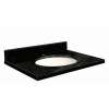 G3719-F5 Nouveau 37-in x 19-in Granite Single Bowl Vanity Top With Eased Edge, Absolute Black