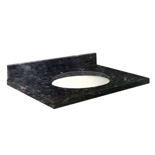 G3719-F6 Nouveau 37-in x 19-in Granite Single Bowl Vanity Top With Eased Edge, Black Galaxy