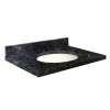 G4919-F6 Nouveau 49-in x 19-in Granite Single Bowl Vanity Top With Eased Edge, Black Galaxy