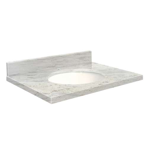 G4922-F7 Nouveau 49-in x 22-in Granite Single Bowl Vanity Top With Eased Edge, River White