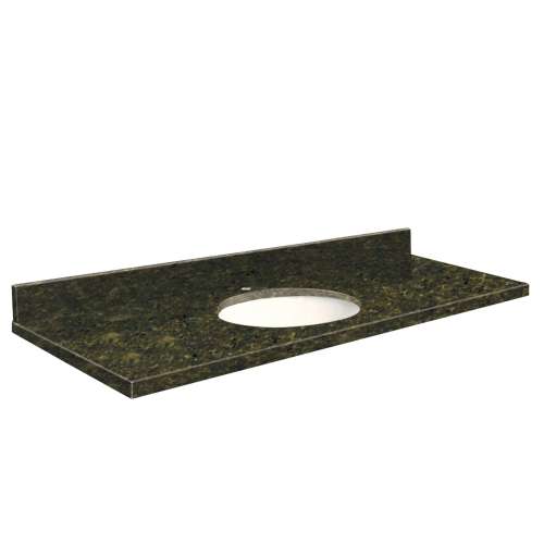 G6122-E3 Nouveau 61-in x 22-in Granite Single Bowl Vanity Top With Eased Edge, Uba Verde