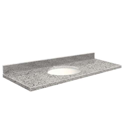 G6122-F4 Nouveau 61-in x 22-in Granite Single Bowl Vanity Top With Eased Edge, Rosselin White