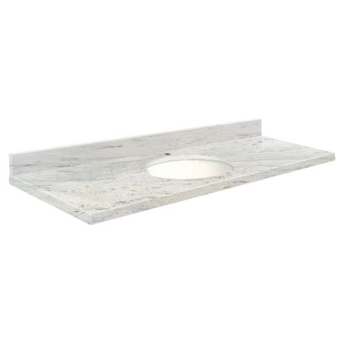 G6122-F7 Nouveau 61-in x 22-in Granite Single Bowl Vanity Top With Eased Edge, River White