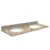 G61222-F2 Nouveau 61-in x 22-in Granite Double Bowl Vanity Top With Eased Edge, Gaillo Ornamental