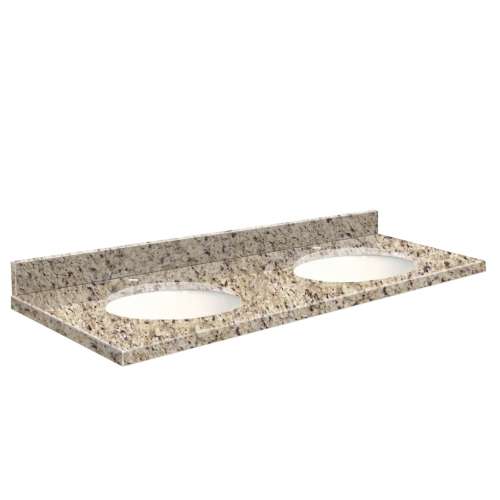 G61222-F2 Nouveau 61-in x 22-in Granite Double Bowl Vanity Top With Eased Edge, Gaillo Ornamental