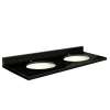 G61222-F5 Nouveau 61-in x 22-in Granite Double Bowl Vanity Top With Eased Edge, Absolute Black