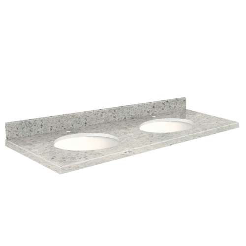 G61222-G2 Nouveau 61-in x 22-in Granite Double Bowl Vanity Top With Eased Edge, Gaillo Parfait