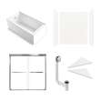 KTAE6030L-31BS 60-in x 30-in x 92-in 6-Piece Glue-on Expressions Shower/Tub Kit with Door and Accessories, White/Brushed Stainless Steel