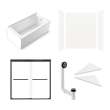 KTAE6030R-31MB 60-in x 30-in x 92-in 6-Piece Glue-on Expressions Shower/Tub Kit with Door and Accessories, White/Matte Black