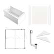 KTAE6032L-31PC 60-in x 32-in x 87-in 6-Piece Glue-on Expressions Shower/Tub Kit with Door and Accessories, White/Polished Chrome