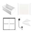 KTAE6036L-31MB 60-in x 36-in x 92-in 6-Piece Glue-on Expressions Shower/Tub Kit with Door and Accessories, White/Matte Black