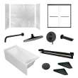 KTAFS603660R-50MB 60-in x 36-in x 80-in 7-Piece Glue-on Saramar Shower/Tub Kit with Door Faucet and Accessories, Lunar/Matte Black