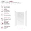 LWK363672-181 Lusso 36-in x 36-in x 72-in Glue to Wall 3-Piece Shower Wall Kit, Palladio White
