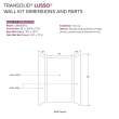 LWK363672-181 Lusso 36-in x 36-in x 72-in Glue to Wall 3-Piece Shower Wall Kit, Palladio White