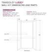 LWK363696-186 Lusso 36-in x 36-in x 96-in Glue to Wall 3-Piece Shower Wall Kit, Glacier Grey