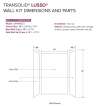 LWK483672-181 Lusso 48-in x 36-in x 72-in Glue to Wall 3-Piece Shower Wall Kit, Palladio White