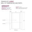 LWK483696-190 Lusso 48-in x 36-in x 96-in Glue to Wall 3-Piece Shower Wall Kit, Bellanca