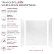 LWK606072-181 Lusso 60-in x 60-in x 72-in Glue to Wall 3-Piece Shower Wall Kit, Palladio White