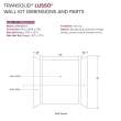 LWK603672-181 Lusso 60-in x 36-in x 72-in Glue to Wall 3-Piece Shower Wall Kit, Palladio White