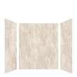 LWK604872-185 Lusso 60-in x 48-in x 72-in Glue to Wall 3-Piece Shower Wall Kit, Creme Carmel