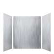 LWK604872-186 Lusso 60-in x 48-in x 72-in Glue to Wall 3-Piece Shower Wall Kit, Glacier Grey