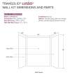 LWK606072-181 Lusso 60-in x 60-in x 72-in Glue to Wall 3-Piece Shower Wall Kit, Palladio White