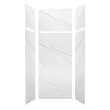 LWKX36367224-181 Lusso 36-in x 36-in x 72/24-in Glue To Wall 6-Piece Transition Shower Wall Kit, Palladio White