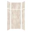 LWKX36367224-185 Lusso 36-in x 36-in x 72/24-in Glue To Wall 6-Piece Transition Shower Wall Kit, Creme Carmel